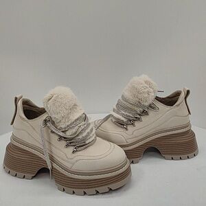 Michael Kors Women's Cream Platform Sneakers 6.5